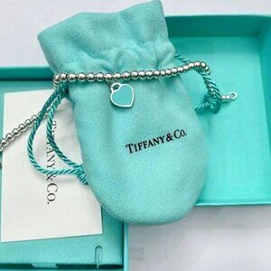 Captivating Tiffany Blue Heart Silver Bracelet
